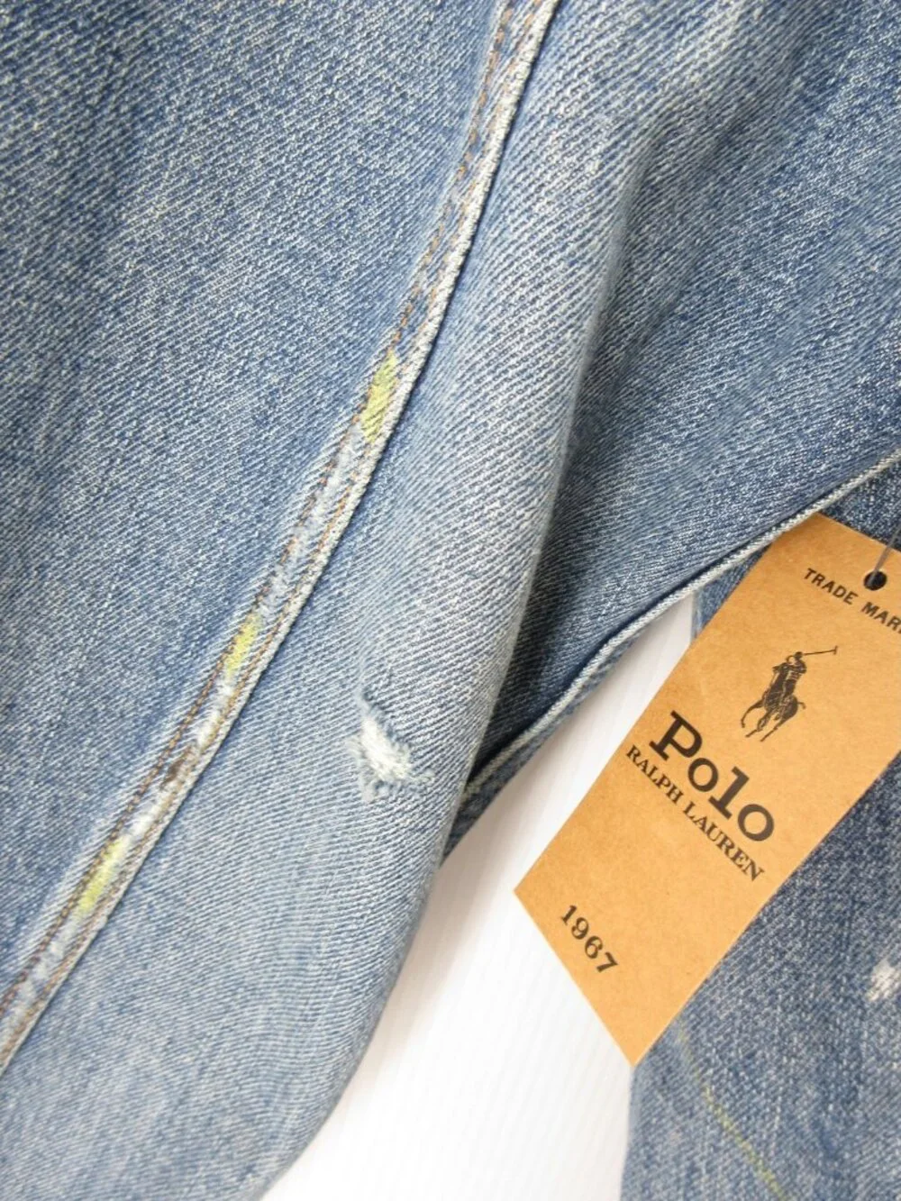 Polo Ralph Lauren Denim Supply Jacket XXL Trucker Paint Distressed